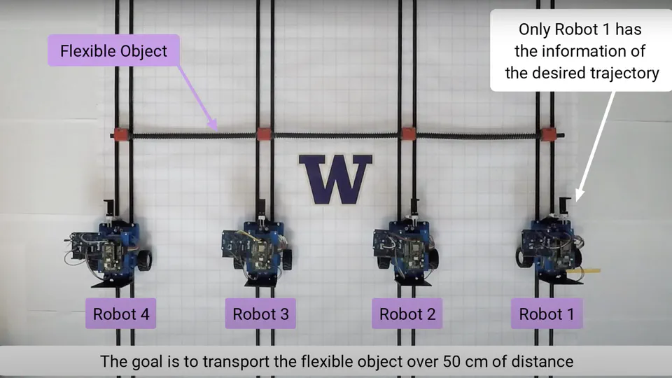 Accelerated-Gradient-Based Flexible-Object Transport With Decentralized Robot Teams